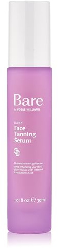 Bare by Vogue Dark Face Tanning Serum - Achieve a Natural and Sun-Kissed Glow - Radiant Glow Hydrating Formula - Even and Streak-Free Application - Suitable for All Skin Types - 30ML