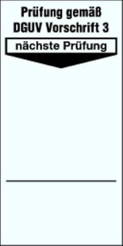 Schilder Klar 7/69 Grundplakette, Prüfung Gemäß DGUV Vorschrift 3, Folie Selbstklebend, Maße 40mm x 80mm, 40 Stück