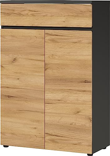 Aktenschrank GW-Lissabon, mit Einer Schublade und Zwei Türen, griffloses Design, 80 x 120 x 40 cm (BxHxT)