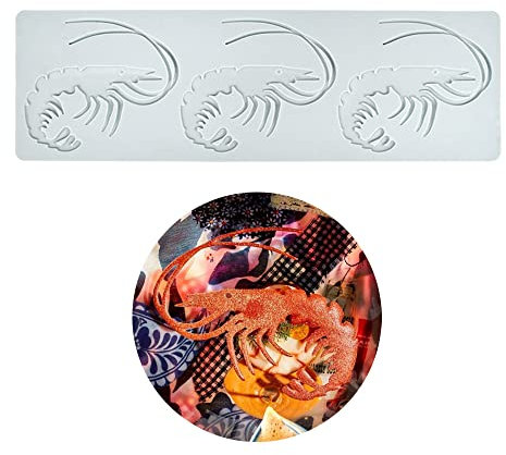 Tappetino in pizzo fondente in silicone, stampo per impressione artigianale di zucchero, decorazione per cucina molecolare di torte commestibili, 3 fori gamberi