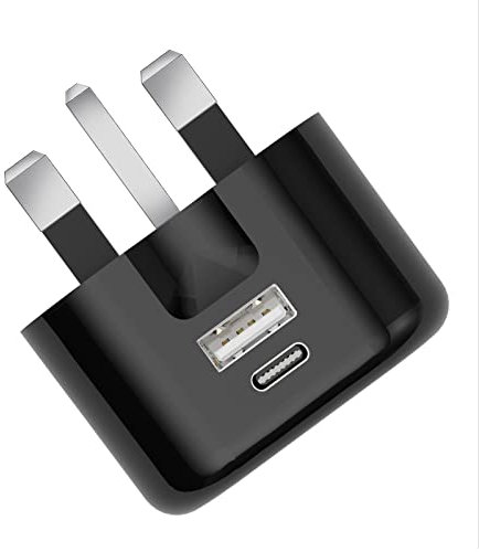 20W USB + Type C Fast Charger Plug For Samsung Galaxy S25 5g/S25 Ultra/ S24/ Z Fold 7/6/Flip 7/6/ A35 5G /A55 5G /A73 5G /A16 /A15 5g/ A26 20W Dual Port USB + USB C PD Wall Plug Travel Fast Charging