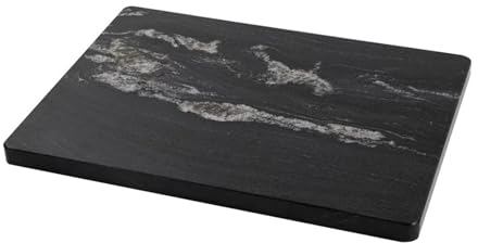 Adolif Tagliere e pasticceria in marmo nero naturale, 30,5 x 40,6 x 1,8 cm, pesante per impasto cioccolato, confezione da 1
