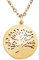 Gravado Mondgold Halskette aus Gold-Edelstahl mit Kreis und Lebensbaum Cut-Out Anhänger, inkl. Geschenkbox, Damen Schmuck