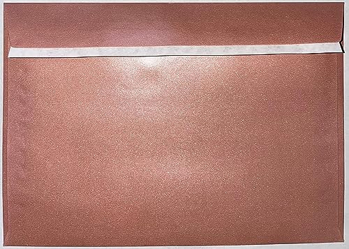 C5 (162x229mm) Coloured Envelopes for A5 Greeting Cards Wedding Invitations & Crafts Pack of 10 (Pearl Rose Gold Peel & Seal)