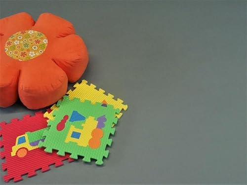 PVC Bodenbelag Vinylboden in Uni graugruen, Zuschnitt (2m breit, 1m lang)