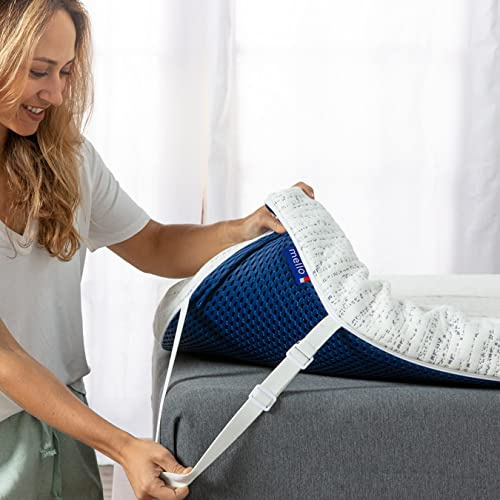 mello - Surmatelas Ferme 7cm Oeko-Tex, surmatelas 90 x 190 cm Fabriqué en France, Qualité supérieure, Housse déhoussable et Lavable, Surmatelas 90 x 190 cm Tonique