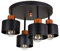 alfalux Lampe Deckenlampe LED 4 Flammig Deckenleuchte Metall E27 Geeignet Industriell Schlafzimmer Küche Wohnzimmer 4OST3030MO Schwarz Messing
