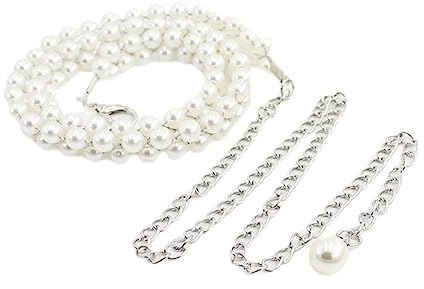 FAIRYGATE Perlengürtel Frauenrock Dekorative Taillenkette Schlankes Retro Kleid Pulloverkette, DA3824