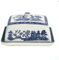 UNIQUE HOME LIVING Blue Willow Butter Dish Ceramic Covered Server Style Oriental Design Tableware