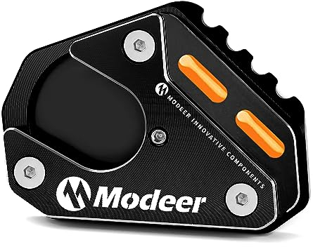 Modeer Für KTM Duke 125 200 250 390 RC 390 250 200 125 Husqvarna VITPILEN 401 SVARTPILEN 125 200 250 401-2023 Motorrad CNC Seitenständer Vergrößern Verlängerungspad Zubehör (Schwarz-Orange)