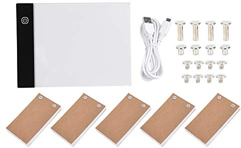 WOOXGEHM Flipbook Set, Ultradünnes A6 USB Flipbook Set für Kinder, Rutschfeste Handzeichnungs LED Tafel für Kalligraphie und Malerei, Animation, Kinderzeichnung, Graffiti(USB)
