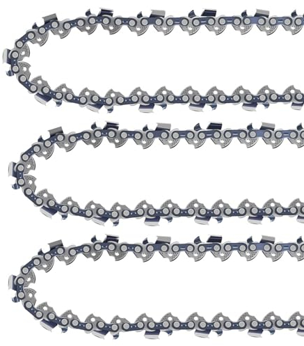 Set di 3 Catene per Motosega 3/8 1,3 mm 52 Maglie Guida 35 cm, Catena a Basso Ritorno Catena Motosega 35 cm Catena Universale per Lavorazione del Legno, Giardino