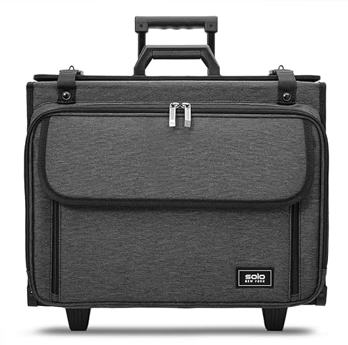 Solo New York Morgan Rolling Catalog Case, Gray, Made from Recycled Materials, Grey, Fits up to 17 Laptop, Morgan Rolling Laptop Bag