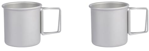TsoLay 2X Camping Tasse Ultraleichter Aluminium Legierung Becher Kochgeschirr Wasser Kaffee Tasse Geschirr Kochen