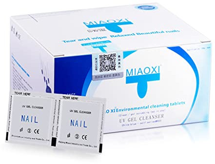 100Pcs Gel Cleanser Pads Nail Art Gel Polish Easy Cleaner Gel Lacquer UV Gel Clear Nails Care Tools Pads Individually Wrapped Remover Wipes Individually Wrapped