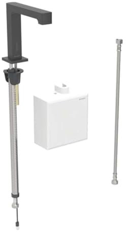 Miscelatore per lavabo Geberit Brenta, sporgenza 195 mm, funzionamento a batteria, senza miscelatore, con cassetta di funzione da incasso, 116.173., Colorazione: nero opaco, con rivestimento facile da