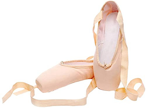 M&Catree Ballett Spitzenschuhe Ballettschläppchen Tanzschuhe mit dem genähten Band für Mädchen Damen - Canvas, CN 37 (EU 36)