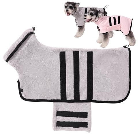 Savlot Mikrofaserhund Bademantel Hundetuch Wrap Super Sauging Hunde Trocknungsmantel Badrobe für Welpen, Mittlere und Große Hunde Schnelles Trocknen,Einstellbar für Haustierhunde & Katzen