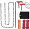 53 Inch Hand Rope Chain Saw, High Tree Limb Chain Saw with 68 Teeth Folding Pocket Rope Chainsaw with Handles, Ropes, Webbing, S-hook, Carabiner, Sharpener, Cloth Bag, Hand Chainsaw for Garden Camping