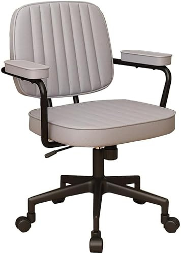 Bürostuhl mit Armlehnen, Ergonomischer Computer-Schreibtischstuhl mit doppelt gepolsterter Rückenlehne und Sitz, Höhenverstellbarer Schreibtischstuhl, Drehstuhl Home Office Study(Gray)