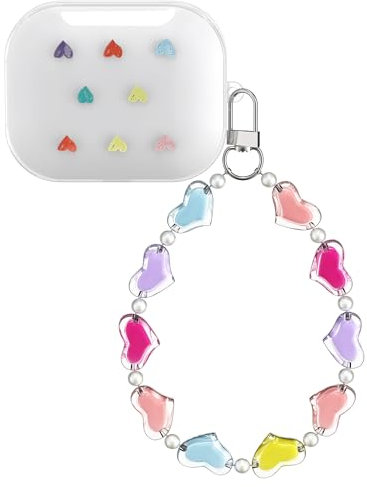 kwmobile Custodia Cuffie Wireless In Ear Compatibile con Xiaomi Redmi Buds 5 Case - Cover Auricolari - Braccialetto Kawaii Porta Cuffiette - trasparente/multicolore