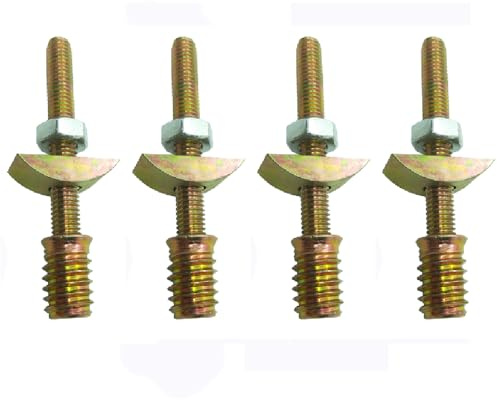 4 Pcs Half Moon Connector, 4 in 1 Threaded Rod Nuts Bolts and Washers Connectors Kit, Furniture Connecting Fitting for Bed Frames, Headboards, Wardrobes (M8*90mm)