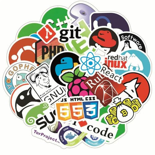 TVIVID 10/30/50PCS Computer Programming Program Language Stickers Suitcase Laptop IPad Phone Case Waterproof Stickers