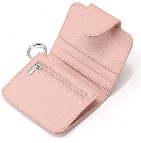 SENDEFN Damen Geldbeutel klein mit RFID-Schutz, Mini Kurzer Geldbeutel Leder mit Zipper Brieftasche, Münzfach Portemonnaie Damen