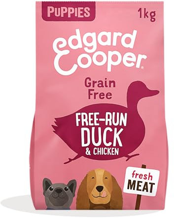 Edgard & Cooper Welpenfutter, Trockenfutter für Hunde (Ente & Huhn, 1kg), Hundefutter trocken getreidefrei ohne Zucker, natürliche Zutaten und frisches Fleisch, voller essentieller Aminosäuren