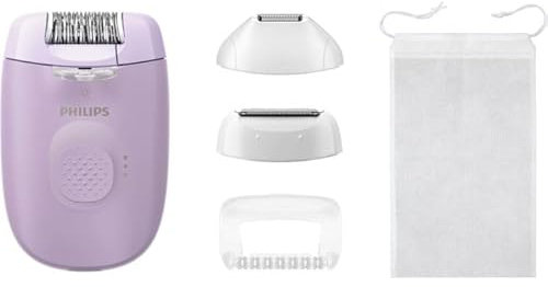 Epilatore Philips Serie 4000, epilatore da donna con filo per corpo e zona bikini, epilazione, rasatura e rifinitura, modello BRE257/00