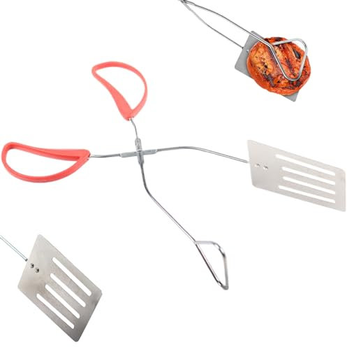Pesoncarl Spatula Tongs Heavy Duty BBQ Tongs 14.4'' Long Reach Grill 2 in 1 Spatula and Stainless Steel for Steak, Egg, Pancake, Tortilla, Burger