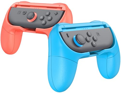 FINTIE Grip Kompatibel mit Nintendo Switch 2 (2025) Joy-Con, Blau/Rot | [2 Stück] Ergonomisches Design Verschleißfeste Komfort Griff Kit Griffhalter Kompatibel mit Switch Konsole Joy-Con Controller