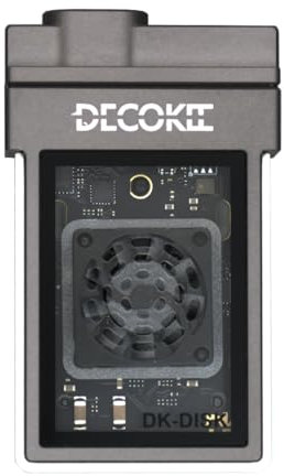 DECOKEE M.2 NVMe - Carcasa SSD Formato 2230, USB 3.2 Gen2, LED RGB, Enfriamiento Activo, Compatible con iPhone 15/16, Steam Deck, PS5 (Blanco)