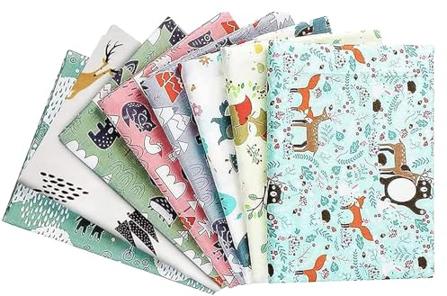 TSKER 10 Stücke Stoffe Zum Nähe, Baumwollstoff Patchwork Stoffe, 50 x 40 cm Patchwork Paket, Stofe Zum Kinder für Craft Sewing Handmade DIY, für das Nähen DIY Handwerk