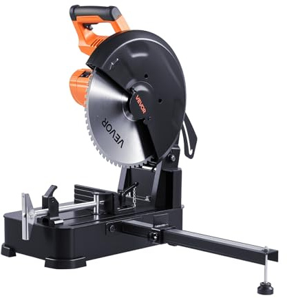VEVOR Troncatrice per Taglio dei Metalli con Lama a Freddo in Acciaio Inox da 355 mm, Motore Brushless da 3500 W, Velocità Regolabile 750-1200 giri/min, Angolo 0-45°, Troncatrice Taglio Metallo