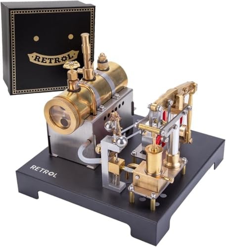 Retrol SE-01 Kit de construction de machine à vapeur, 84 pièces, entièrement en métal, avec modèle de chaudière horizontale, mini moteur pour les amateurs de machines à vapeur mécaniques