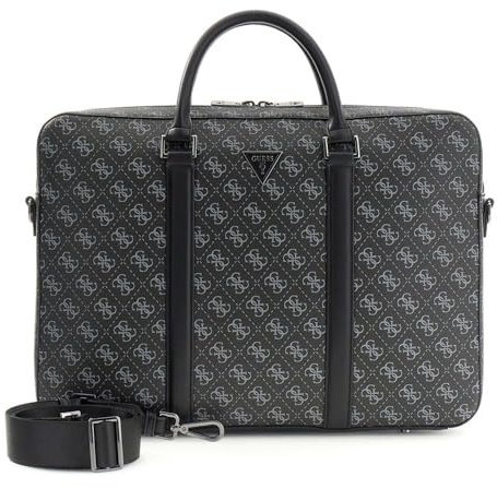 GUESS Businesstasche mit Laptopfach Milano Laptop Bag Dark Black dunkelgrau