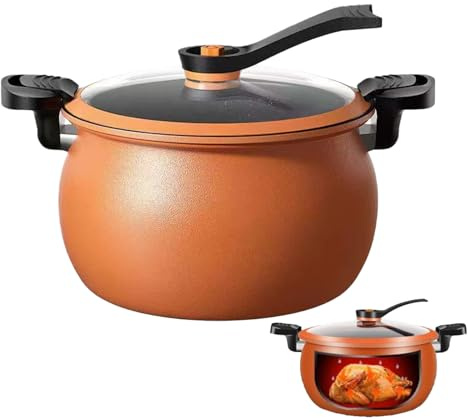 Autocuiseur | Accessoire de cuisine de grande capacité avec revêtement anti-adhésif et autocuiseur multifonction en fonte pour stocker, cuire à la vapeur, cuisiner, cuire au four, haricots