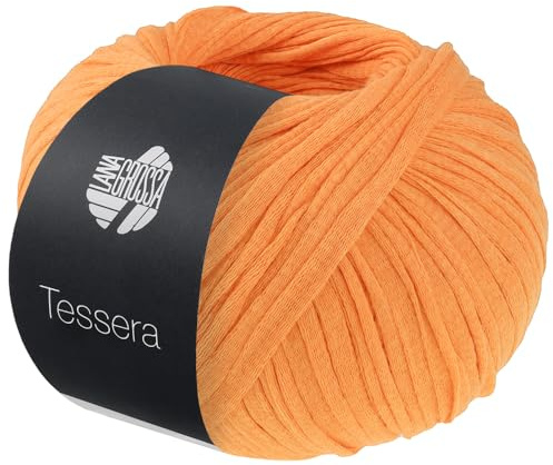 LANA GROSSA Tessera | Hochwertiges, schmales Baumwoll-Bändchengarn in matter-papierfeiner Optik | Handstrickgarn aus 100% Baumwolle | 50g Wolle zum Stricken & Häkeln | 115m Garn FB 6