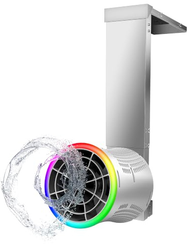 Tspoad Gegenstromanlage Pool, Schwimmtrainer mit einstellbarer Wasserströmung, 24V Niederspannung Pool Strömungsanlage mit RGB LED Licht, 220 m³/h Schwimmmaschine für Fitness Training, Wassersport