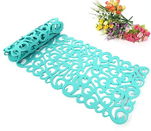 Rechteck Hohl Filz Tischläufer, Blume Hohl Tischband Tischdecke, Waschbar für Hochzeit, Party, Haushalt, Garten, 100 x 30 cm, Hellgrün