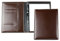 DELMON VARONE - Personalisierbare Schreibmappe DIN A5 Cambridge Top Grain Leder braun, Organizer Konferenzmappe mit Notizblock elegant, Business Besprechungsmappe personalisiert mit Namen oder Logo