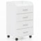 Wohnling Rollcontainer WL5.748 40 x 70,5 x 33 cm Weiß, Schreibtisch-Container Rollschrank 4 Schubladen, Moderner Schubladencontainer mit Rollen, Standcontainer Bürocontainer Beistellcontainer
