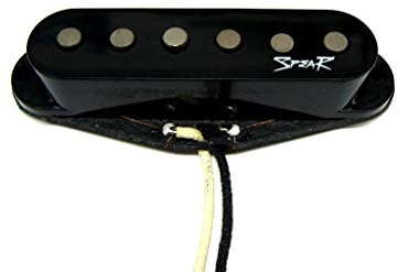 Spear Alnico 5 Single Coil Hals Position schwarz, staggered Pole Pieces