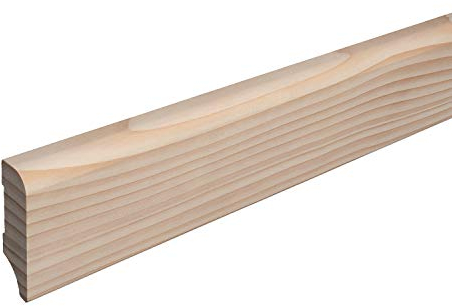 Sockelleiste München Fichte Massivholz ROH Oberkante Abgerundet 60mm