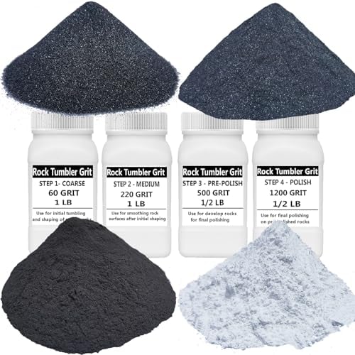 Sackorange 1,4 kg 4 Flaschen Rock Tumbler Refill Grit Media Kit | 4 Schritte für Tumbling Stones (4 Körnung)