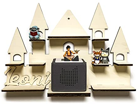 DIY Regal Schloss für die Musikbox passend für Toniebox Kinder Baby Zimmer zum selbst bemalen mit Wunschname tolles individuelles Geschenk Geburtstag