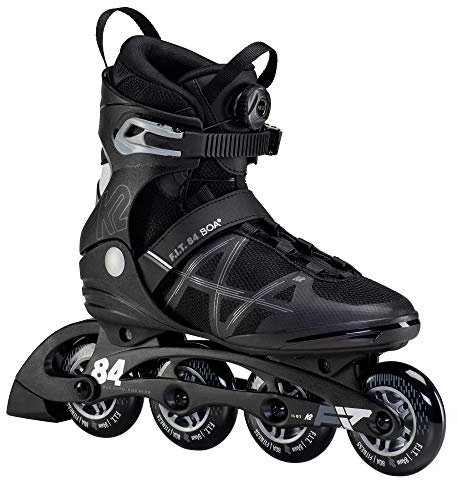 K2 Inline Skates F.I.T. 84 BOA Für Herren Mit K2 Softboot, Black - Silver, 30F0173, EU: 42 (UK: 8 / US: 9)
