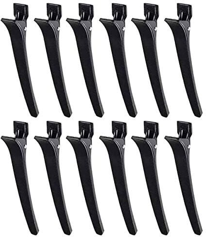 Ancoo 12 Pcs Sectioning Clips Hair Sectioning Clip Clamps Black Alligator Plastic Hairdresser Clips for Hairdressing Styling Salo,Style 1
