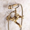 Rubinetto Vasca Bagno, Miscelatore Esterno Per Vasca/doccia 2 Manopole, Con Doccetta & Tubo Flessibile 1.5M & Supporto, Ottone Anticato, Supporto a Parete Per Vasca, Bronzo